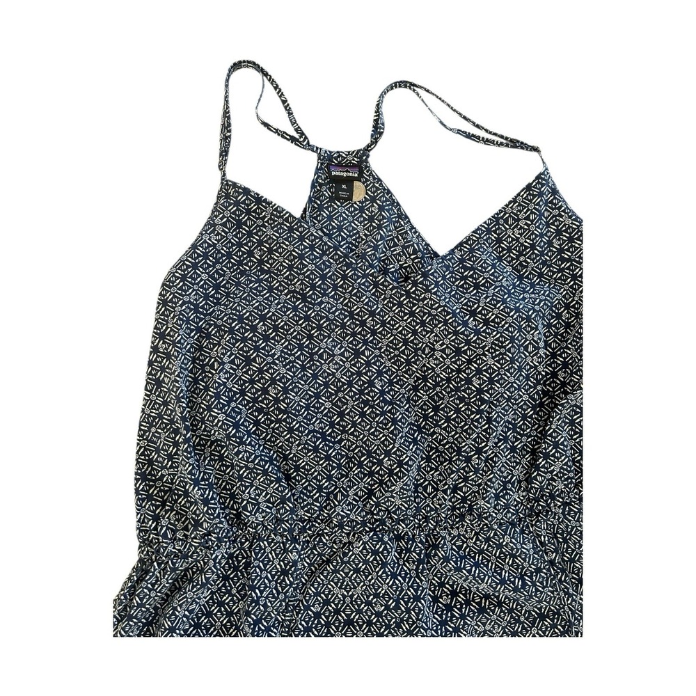 PATAGONIA Lost Wildflower Dress in Sunburst Crux Navy w Pockets Adjustable Sz XL - Picture 5 of 12